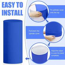 Cylinder Covers Set Of 3 Spandex Cylinder Pedestal Stand Covers Red Cylinder Cover Round Pedestal Cylinder Covers Multicolor Pedestal Cover For Wedding Party Ceremony DecorationKF - 藍色 - 查看 4