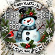 Charmanter Weihnachtsmann-Kranz Metallschild - vielseitige 2D-Rundendekoration für Zuhause, Büro und Feierlichkeiten