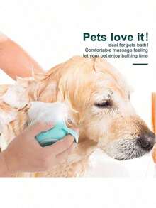 1pcs Generic Pet Dog Bath Brush Gentle Soap Dispenser Massaging Bath Grooming Soft Silicone - Màu Hồng  San hô - Xem 5