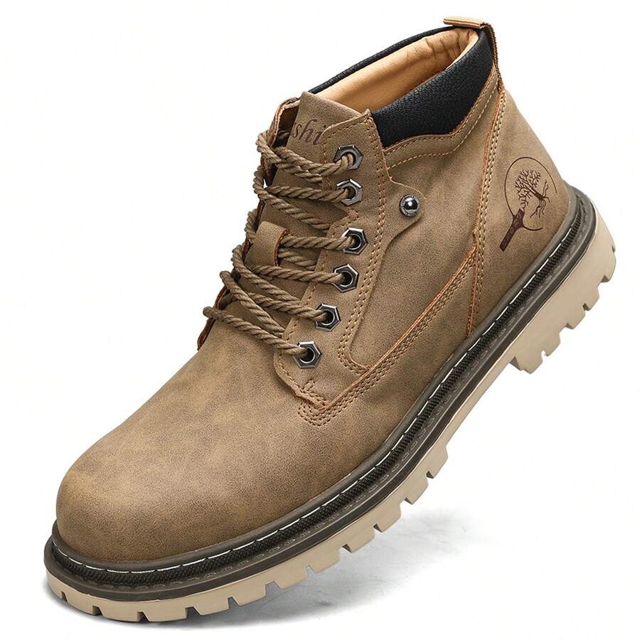 Men's Leather Chukka Boots | Lace-Up Ankle Boots For Men | Casual Comfort Boots - 卡其色 - 查看 1