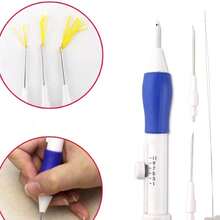 LAMYA 7 件刺绣打孔针缝纫工具套装，适用于手工编织和缝纫，神奇刺绣打孔针套件缝纫工具套装 - 藍白色 - 查看 8