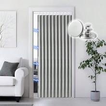 Blackout Accordion Style Magnetic Door Curtain For Closet Pleated Folding Doorway Curtain Accordion Door Interior Room Divider Bedroom Bathroom Living Room 42x78Grey - Xám - Xem 1