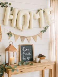4pcs 16/40-Inch HOME Letter Balloon Set, HOME Letter Balloon Decoration For Housewarming Party, Retirement Party, Theme Party Decoration, HOME Balloons Background Decoration For Party, Cream White Aluminum Film Banner Letter Sign, Aluminum Film Balloon Indoor And Outdoor Decoration, Home Balloon Banner For Celebration Housewarming , No Electricity Required, Christmas Halloween New Year