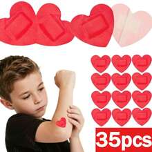 15/25/35/45/65/85pcs Red Heart-Shaped Bandages, Wound Protection | Wound Dressing | Flexible Adhesive Cute Bandages, Suitable For Abrasions, Skin Surface Injuries, Prevent Wound Infection, Romantic Valentine's Day Gift