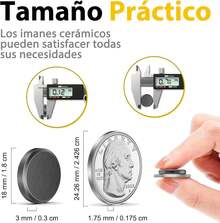 GLINTY Paquete de 110 Imanes Magnéticos para Nevera, Pegatinas Magnéticas Redondas de 18 x 3mm, Antioxidantes, Antiarañazos, Duraderas, Adecuadas para Nevera, Pizarra Blanca, Mapas, Oficina