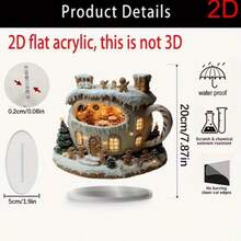 بيت الزنجبيل، حامل عرض أكريليك للطاولة، ديكور عيد الميلاد والعطلات، أسلوب بوهيمي، ديكور المنزل والمكتب، هدية مثالية، متعدد الوظائف، بدون نص