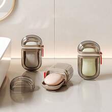 2 Stück Reise Seifenbox mit Deckel, wasserdichte tragbare Seifenbox mit abnehmbarer Ablage, geeignet für Reisen, Geschäftsreisen, Wohnheim, Airbnb, Zuhause, Badezimmer Dekoration/Seifenhalter