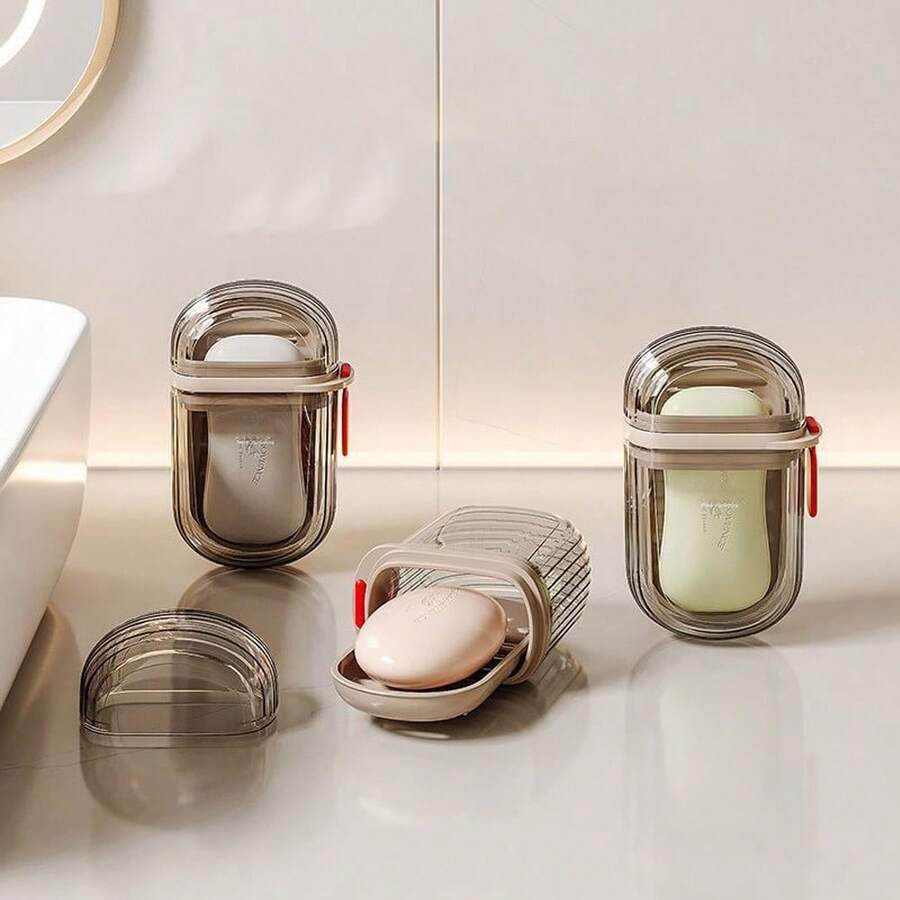 2 Stück Reise Seifenbox mit Deckel, wasserdichte tragbare Seifenbox mit abnehmbarer Ablage, geeignet für Reisen, Geschäftsreisen, Wohnheim, Airbnb, Zuhause, Badezimmer Dekoration/Seifenhalter