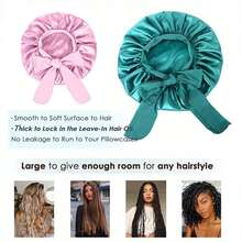 Women's Bonnet: Solid Color Adjustable Tie Style, Fashionable Silky Satin Cap For Casual Hair Protection And Non-Slip Sleep Wear