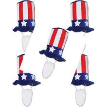 Plush Hats Novelty Party Hats for Birthday and Holiday Theme Parties Funny American Patriotic Plush Hats for Events - Barba Patriótica - Ver 1