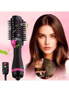 3-In-1 Electric Hair Dryer Brush & Hot Air Styler ,3-Speed Adjustment, Frizz Control, One-Step Blowout/Smoothing Brush, Curl Defining Styling For Wet/Dry Hair ,Perfect Gifts For Women, Easy To Use, And Travel-Friendly - US A Type Plug(110-127V) - View 9