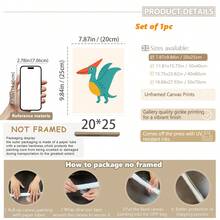 1 gerahmtes/Leinwand Wandkunst, Dinosaurier Tier Thema Dekoration. Badezimmer Wanddekoration. Themen Poster, Schlafzimmer Dekoration, Raumdekoration, Heimdekoration, Ornamente, Winterdekoration für Zuhause, Wanddekoration. Geeignet für Kinderzimmer, Kinderzimmer, Jungen- und Mädchen-Partyräume, Kita-Klassenzimmer Dekoration, wasserfestes Material. Kopfteil Dekorative Tapete, Party Deko Geschenke. Badezimmer Wanddekoration.