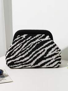 Elegant Striped Color Block Clutch - Large Capacity Durable Multifunctional Women's Beach Bag, Summer Wallet, Elegant Ladies Purse, Suitable For Daily And Vacation, Mother's Day Gift, Wedding Season Souvenir