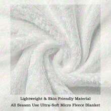 A Floral Blanket - Lightweight And Breathable, Suitable For All Seasons With Soft Pastel Pink, Blue, And White Floral Prints - Machine Washable Polyester Blanket, Perfect For Sofas, Beds - White - View 3