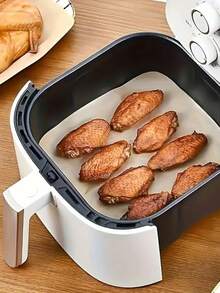 100pcs Air Fryer Oil-Absorbing Non-Stick Baking Paper-Suitable For Sandwich, Food Tray And Basket Lining, Barbecue Oil-Absorbing Paper, Safety, Easy To Clean, Suitable For Most Air Fryers, Oil-Proof, Suitable For Frying, Baking, Kitchen Essential Supplies, 18cm*18cm