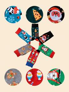 12/6 Pairs Women's Christmas Socks, Assorted Patterns, Christmas Gift Socks + Dual-Use Home Decor Socks