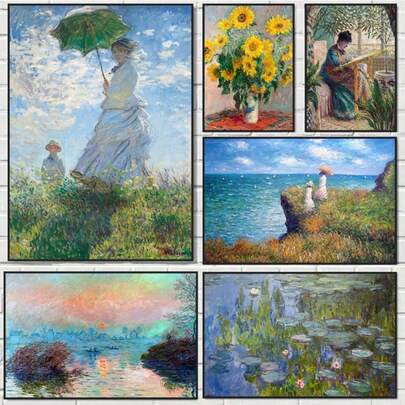 Coleção de arte clássica de Claude Monet, pinturas, pôsteres em tela e impressões, arte de parede, imagens para hall, sala de estar, decoração de casa, mural