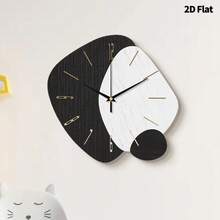 Reloj de pared decorativo minimalista de lujo 2D, movimiento de cuarzo súper silencioso, sin sonido de tic-tac, adecuado para sala de estar, dormitorio y oficina, decoración de pared de dormitorio de moda - Multicolor - Ver 5