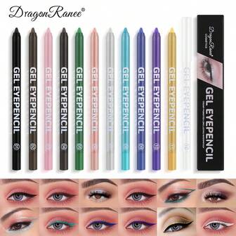 Dragon Ranee Waterproof, Sweat-Proof, Smooth, Non-Smudging Eyeliner Pencil, Quickly Drying, Easily Removable, Long Lasting, Natural Finish Eyeliner