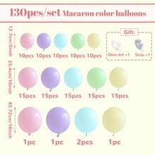 130 piezas Globos de látex de colores pastel arcoíris de primavera, globos redondos de helio macarrón multicolor adecuados para decoración de arcos para fiestas de cumpleaños, bodas, aniversarios, temas de unicornio, caramelos y mariposas