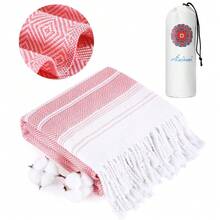 Turkish Beach Towels Vacation Essentials Quick Dry Sand Free Women Happy Birthday Gift Ideas Mom Mother Wife Sister Her Teacher Best Friend Retirement 50th 40th 30th Godmother Proposal - 加厚珊瑚172x36英寸 - 查看 1