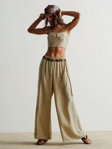Rusttydustty Marked Code Casual Vacation Women's Setboho Easter Beach Outfits Hawaii Music Festival Tropical Vacation - Khaki - View 5