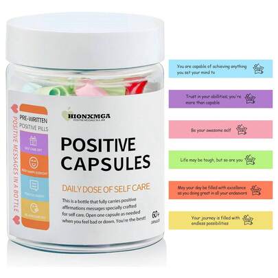 Ontspannende zelfzorggeschenkset - Vooraf geschreven positieve affirmatiepot, liefdesberichten in een fles, voor een langeafstandsrelatie, vooraf geschreven liefdescapsulepot als cadeau, geschikt voor mannen en vrouwen, inspirerende berichten voor ontspanning, gezondheid en inspiratie