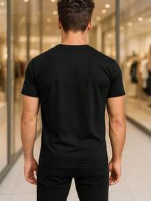 Lalá Men's Peruvian T-Shirt With 40.1 Yarn And Elastane, Imported Basic - Negro - Ver 2