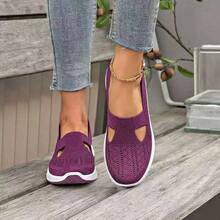 Women's Breathable Mesh Casual Sneakers, Soft And Flexible, A Lightweight Everyday Companion - 紫色 - 查看 3