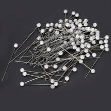 Alfileres de Perlas, Agujas de Localización, Decoración, Suministros de Bolas de Flores, Cabeza de Aguja de Perla, Uds., Alfileres Rectos Redondos - 1 - Ver 4