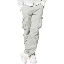 Men's  Cargo Pants - Light Gray(apricot) - View 1
