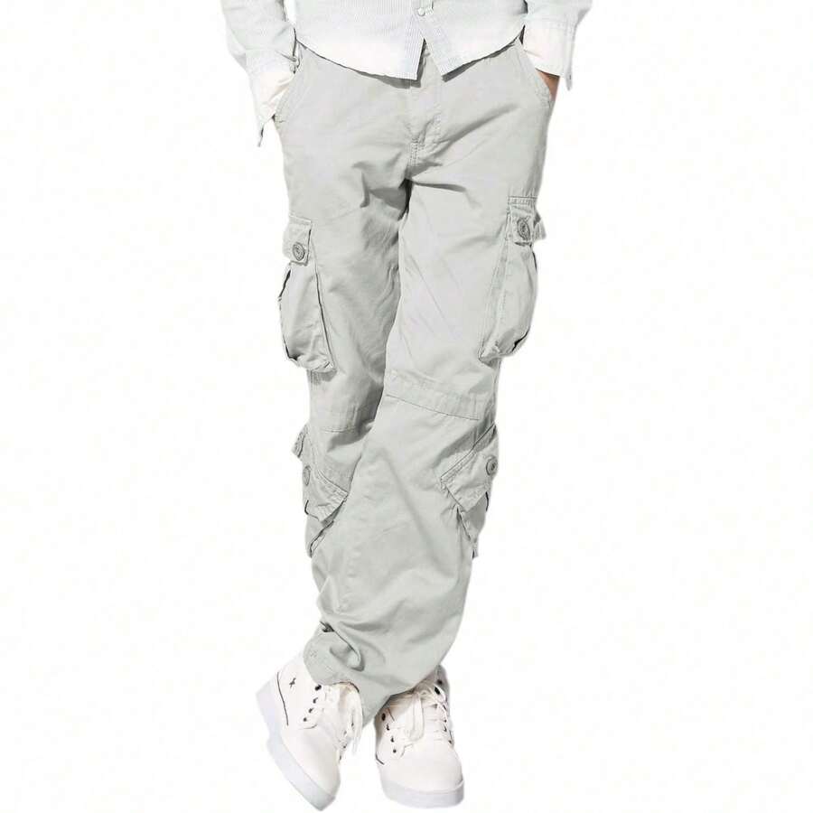 Men's Cargo Pants - Light Gray(apricot) - View 1
