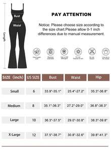 VVX Womens Flare Jumpsuits One Piece Seamless Butt Scrunch Workout Romper Square Neck Backless Wide Leg Unitard Fall Women Outfits - Độ tương phản đen trắng - Xem 7