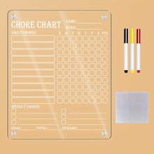 Pizarra magnética de acrílico transparente para el hogar/Planificador semanal, pizarra de borrado en seco para el refrigerador, planificador semanal de acrílico reutilizable y fácil de limpiar