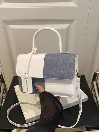 Nuevo bolso de mano, bolso de hombro y bolso cruzado minimalista y de moda con parches de cuadros, adecuado para uso diario, trabajo, casual, viajes, regalo