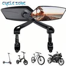Mountain Bike Rearview Mirror, Foldable Bicycle Flat Reflective Mirror, 360 Degree Rotatable Rear View Mirror With Adjustable Tilt Angle, High-Definition, Includes Installation Tool, Cycling Accessory - Multicolor - View 1
