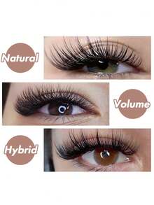 MASSCAKU 16 Pairs Classic Curled Eyelash Extensions, C/D Curl, 8-15mm Mixed Length, Fluff-Free, Non-Sticky, Single Strand Matte Deep Black, Ultra-Soft & Natural, Easy To Apply For Fluffy & Voluminous Look, Regular Lashes - Black - View 6