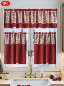 1 Rèm cửa ren bán trong suốt họa tiết bông tuyết Giáng sinh, Rèm cửa mỏng nhẹ có túi treo thanh treo, Thích hợp cho phòng ngủ, phòng khách, ban công, trang trí Giáng sinh, quà tặng Giáng sinh - Nhiều màu - Xem 1
