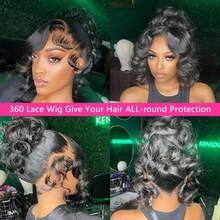 Invisi Strap 360 Glueless Lace Wig 250% Density 13x4 Body Wave Lace Front Wigs Human Hair Drawstring Wig Human Hair Pre Plucked 360 HD Full Lace Frontal Wigs For Women Brazilian Virgin Human Hair Lace Wig Natural Color - Natural Black - 查看 3