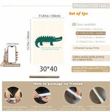 1 gerahmtes/Leinwand Wandkunst, Dinosaurier Tier Thema Dekoration. Badezimmer Wanddekoration. Themen Poster, Schlafzimmer Dekoration, Raumdekoration, Heimdekoration, Ornamente, Winterdekoration für Zuhause, Wanddekoration. Geeignet für Kinderzimmer, Kinderzimmer, Jungen- und Mädchen-Partyräume, Kita-Klassenzimmer Dekoration, wasserfestes Material. Kopfteil Dekorative Tapete, Party Deko Geschenke. Badezimmer Wanddekoration.