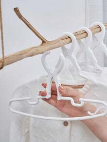 3/5 Stücke breite, verstärkte, ausziehbare Kunststoff-Windschutz-Kleiderbügel, rutschfeste Aufhängehaken mit Feststellclip für windiges Wetter und Herunterfallen, geeignet für Babyzimmer, Schlafzimmer, Balkon und Schranklagerung