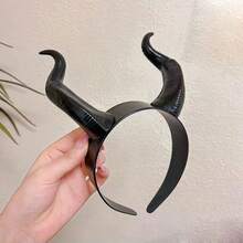 Vintage Solid Color Nonwoven Fabric Ram Horns Devil Horns Headband, Halloween Costume Prop, Role Play, Masquerade
