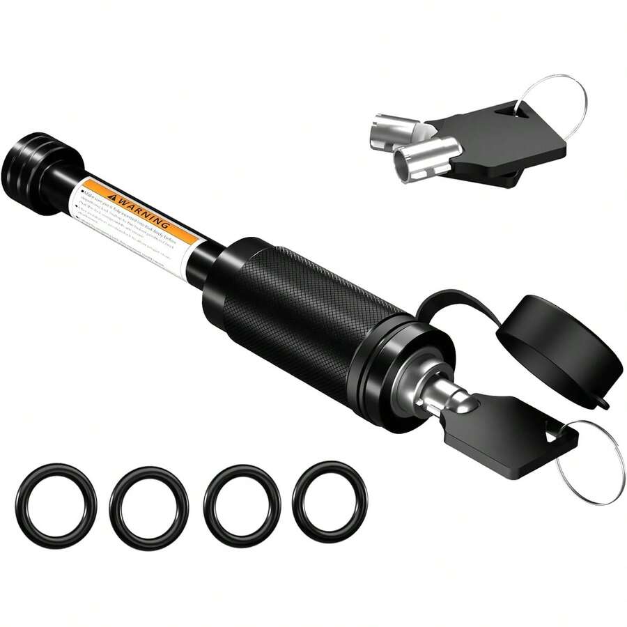 Candado de Receptor para Remolque, Pasador de 5/8" de Diámetro, Antirrobo e Impermeable para Receptor de 2 Pulgadas de Clase III IV, Impermeable, para Remolque, Coche, Barco (Negro) - 1 - Ver 1