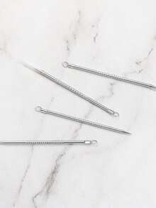 5pcs Stainless Steel Blackhead Remover Needles, Portable Acne Needle Pimple Extractor - Silver - View 5