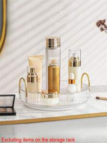 1/2/3-stöckiger drehbarer Make-up Organizer, geeignet für Schminktisch, Parfüm & Hautpflege Aufbewahrung, große Kapazität, Badezimmer Arbeitsplatten Kosmetik Organizer, transparenter drehbarer Hautpflege & Lippenstift Halter, erhältlich in 1/2/3 Ebenen, Weihnachtsdekoration, Make-up Organizer, Parfümhalter (Grün & Transparent & Bernstein) - Verschiedenfarbig - Übersicht 16