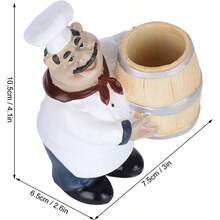 Figuritas de Chef, Soporte para Palillos de Dientes, Estatua de Chef de Resina de 4, 1 Pulgadas, Decoracin de Mesa, Escultura Bonita de Chef para Cocina y Restaurante - inicial - Ver 3