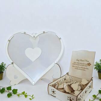 1 Juego de Libro de Visitas con Forma de Corazón/Mariposa de Madera, Libro de Registro Creativo de Madera para Boda, Inauguración de Casa, Cumpleaños, Despedida de Soltero, Graduación, Aniversario, Decoración de Mesa de Fiesta, Decoración de Eventos Románticos, Decoraciones de Boda Elegantes y Regalos de Boda - No se Requiere Electricidad, Excelente para Eventos de Navidad y Año Nuevo