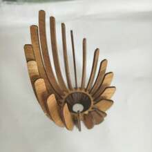 1 peça de suporte de vela de lótus feito à mão (velas não incluídas), lótus de madeira Deepam Kundulu, peça de arte artesanal para decoração de ambiente, suporte de vela para decoração de casa, suporte de vela em formato de lótus, decoração de cera elegante adequada para casamento, casa, Natal, Dia das Mães - não requer pilhas, decoração minimalista moderna, artesanato, adequado para todas as estações - Multicolorido - Ver 12