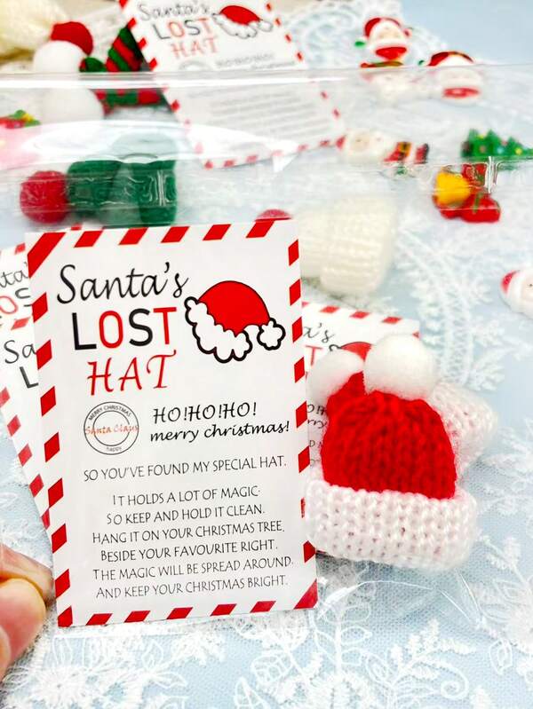 Prop Santa Claus Lost Christmas Hat Pocket Card Prop - Knitted Christmas Hat Design Holiday Greetlf Prop Hat, Suitable For Family And Fri Elf Prop Unique And Fun Gift Idea, Christmas H, Elf Prop Christmas Party Card, Family Gathering, Holiday Gift
