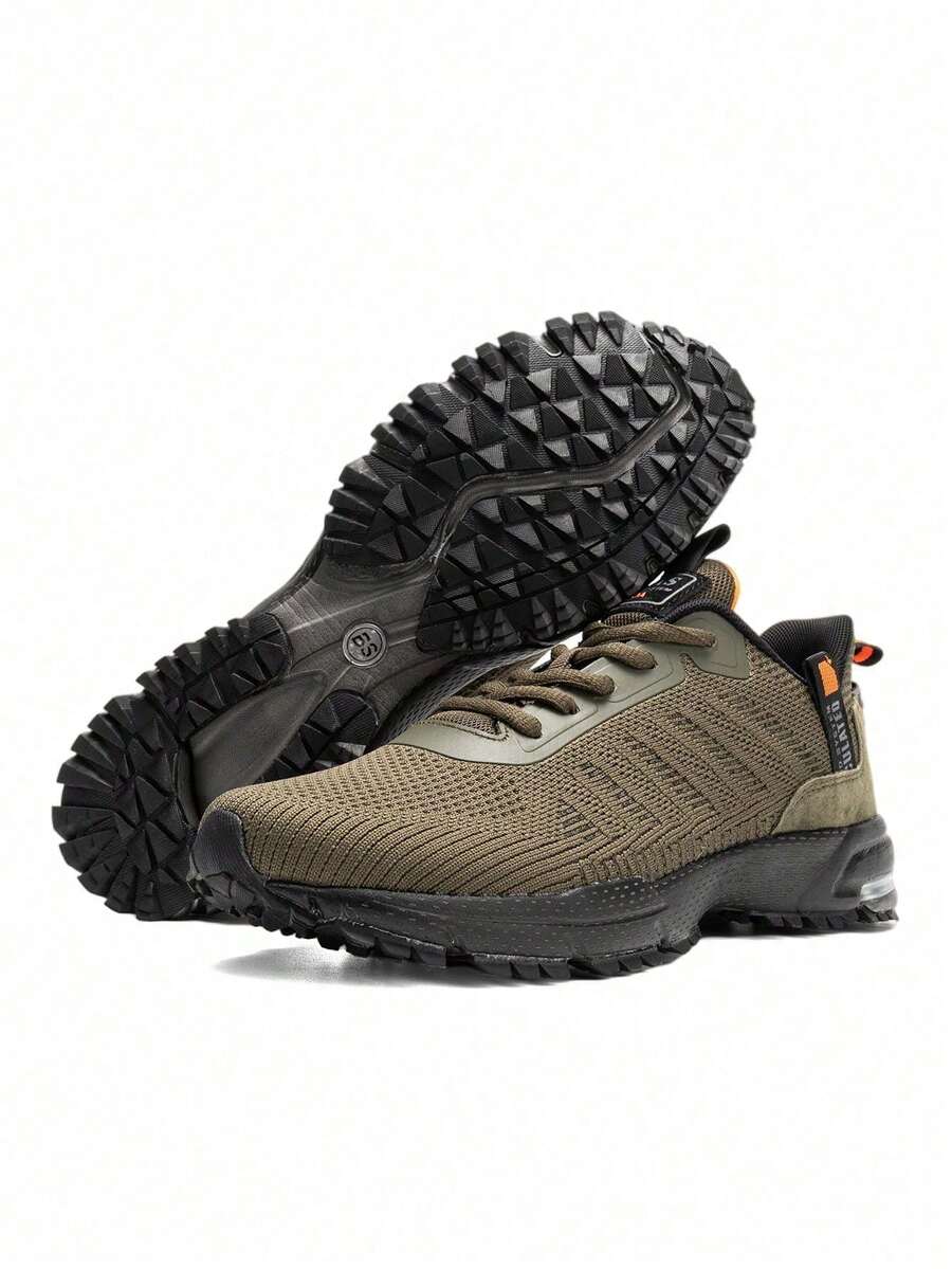 baasploa Zapatillas de running para hombres, zapatillas de tenis casuales ligeras para exteriores, zapatillas de running profesionales con diseño único y de moda para hombres, con malla transpirable y suela antideslizante, tallas del 41 al 50 - Caqui - Ver 1